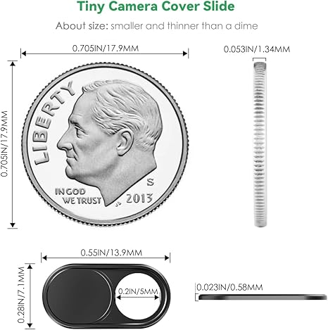 CloudValley Webcam Cover Slide[2-Pack], 0.023 Inch Ultra-Thin Metal Web Camera Cover for Macbook Pro, iMac, Laptop, PC, iPad Pro, iPhone 8/7/6 Plus, Protect Your Visual Privacy [Black]