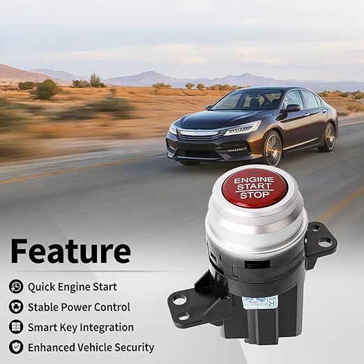 35881T2AY01 Starter Switch Fit for Honda Accord 2014-2017 Engine Ignition Starter Button Keyless Ignition Start Switch Replaces 35881-T2A-A01