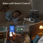 LEVOIT Humidifiers for Bedroom Large Room Home, (6L) Cool Mist Top Fill Essential Oil Diffuser for Baby & Plants, Smart App & Voice Control, Rapid Humidification & Auto Mode - Quiet Sleep Mode, Gray