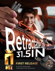 LISEN Retractable Car Charger, 69W Cars Adapter USB C Fast Charger, Car Accessories for Women Men, Christmas for Gifts for Dad Mom, Gifts for Men Women, for iPhone 17 Pro Max Air 16 15 14 13 Plus - Image 4