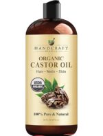 Handcraft Blends Organic Castor Oil - 16 Fl Oz - 100% Pure and Natural - Premium Grade Carrier Oil for Hair Growth, Eyelashes and Eyebrows - Hair and Body - Expeller-Pressed & Hexane-Free
