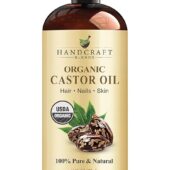 Handcraft Blends Organic Castor Oil - 16 Fl Oz - 100% Pure and Natural - Premium Grade Carrier Oil for Hair Growth, Eyelashes and Eyebrows - Hair and Body - Expeller-Pressed & Hexane-Free