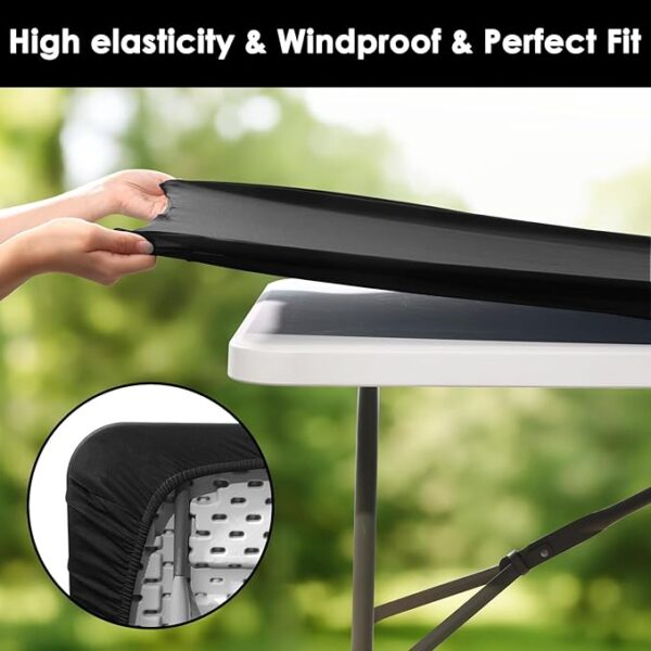 Fixwal Elastic Fitted Tablecloths for 6 Foot Rectangle Tables