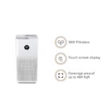 Mi Air Purifier 3 with True HEPA Filter, removes air pollutants, smoke, odor, bacteria & viruses with 99.97% efficiency, coverage area up to 484 sq. ft, Wi-Fi & Voice control - Alexa/GA (white)