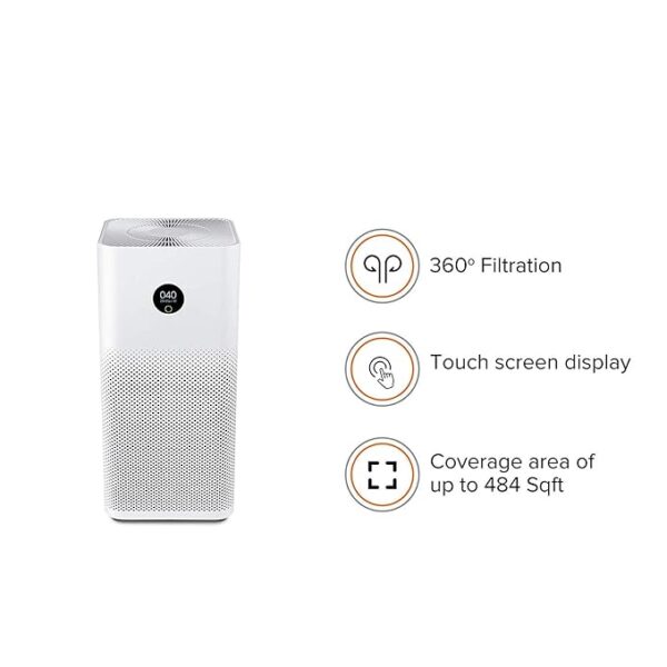 Mi Air Purifier 3 with True HEPA Filter, removes air pollutants, smoke, odor, bacteria & viruses with 99.97% efficiency, coverage area up to 484 sq. ft, Wi-Fi & Voice control - Alexa/GA (white)