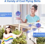 Ciniffo Flying Orb Ball Toy 2025 – Light Up Hand Controlled Boomerang Spinner Mini Drone Toy, Hover Cosmic Globe Ball, Cool Christmas & Birthday Gift for Boys Girls Teens Ages 6+ (Blue)