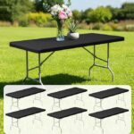 Fixwal Elastic Fitted Tablecloths for 6 Foot Rectangle Tables