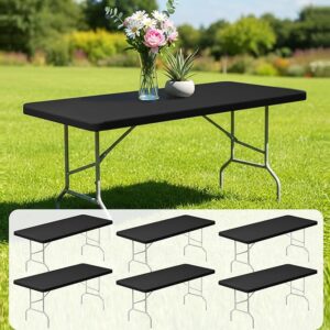 Fixwal Elastic Fitted Tablecloths for 6 Foot Rectangle Tables