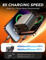 LISEN Retractable Car Charger, 69W Cars Adapter USB C Fast Charger, Car Accessories for Women Men, Christmas for Gifts for Dad Mom, Gifts for Men Women, for iPhone 17 Pro Max Air 16 15 14 13 Plus - Image 2